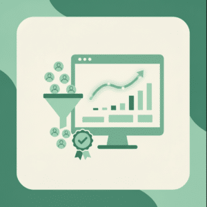 Google Local Service Ads verification with funnel, audience icons, and performance dashboard representing screened, trusted providers and optimized quality lead generation.